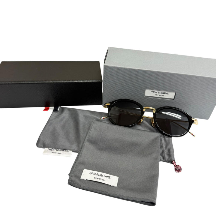 Excellent THOM BROWNE sunglasses Boston Frame gold mens UES011A