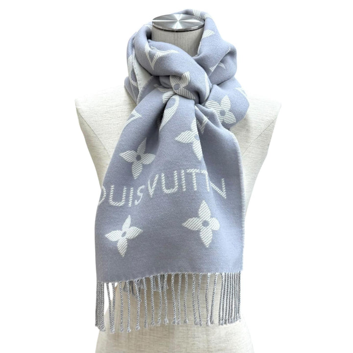 Great LOUIS VUITTON Scarf LV Essential Scarf Monogram fringe wool Women M77727