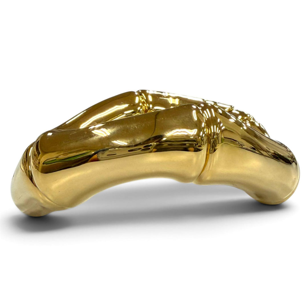 Great GUCCI Bangle Bamboo Logo-engraved bracelet gold mens S