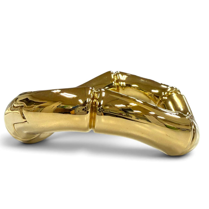 Great GUCCI Bangle Bamboo Logo-engraved bracelet gold mens S