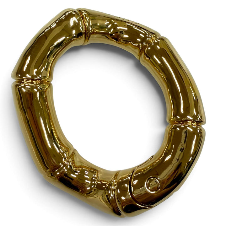 Great GUCCI Bangle Bamboo Logo-engraved bracelet gold mens S