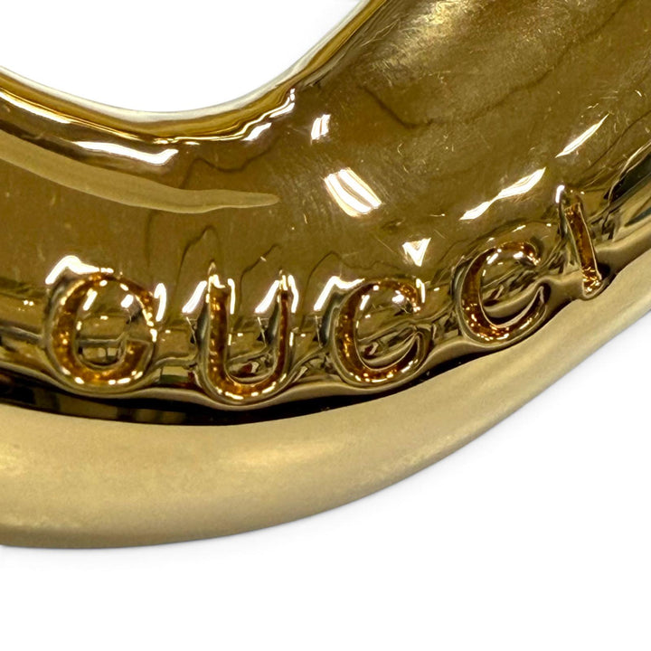 Great GUCCI Bangle Bamboo Logo-engraved bracelet gold mens S