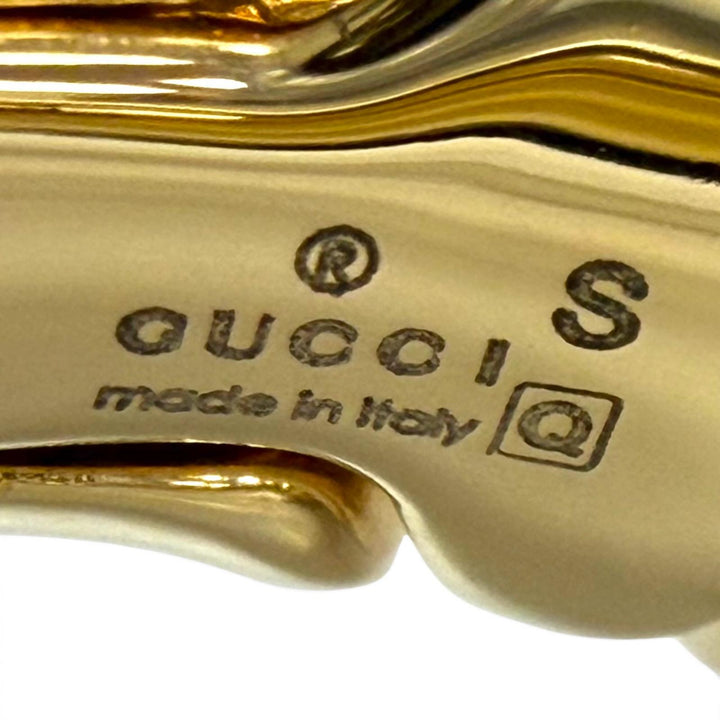 Great GUCCI Bangle Bamboo Logo-engraved bracelet gold mens S
