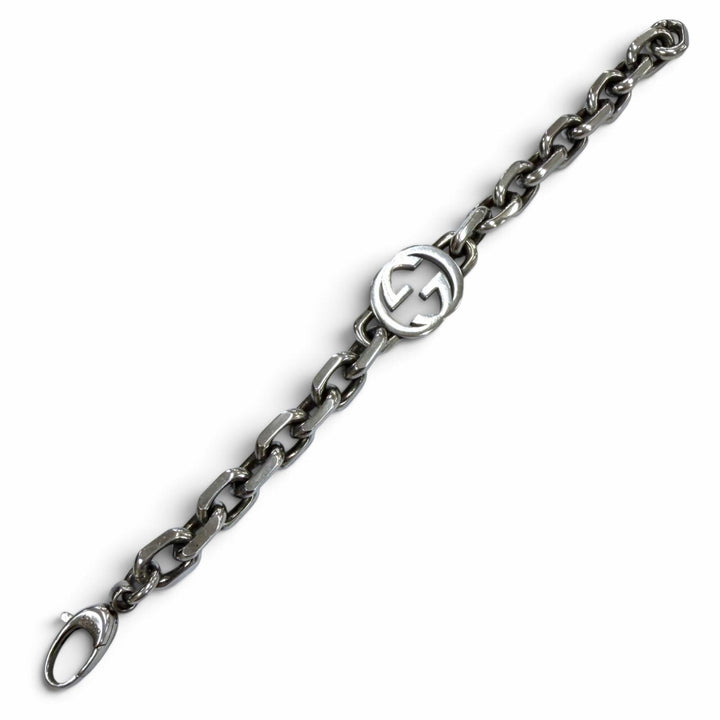 Great GUCCI bracelet Interlocking G Silver AG925 mens 17 627068
