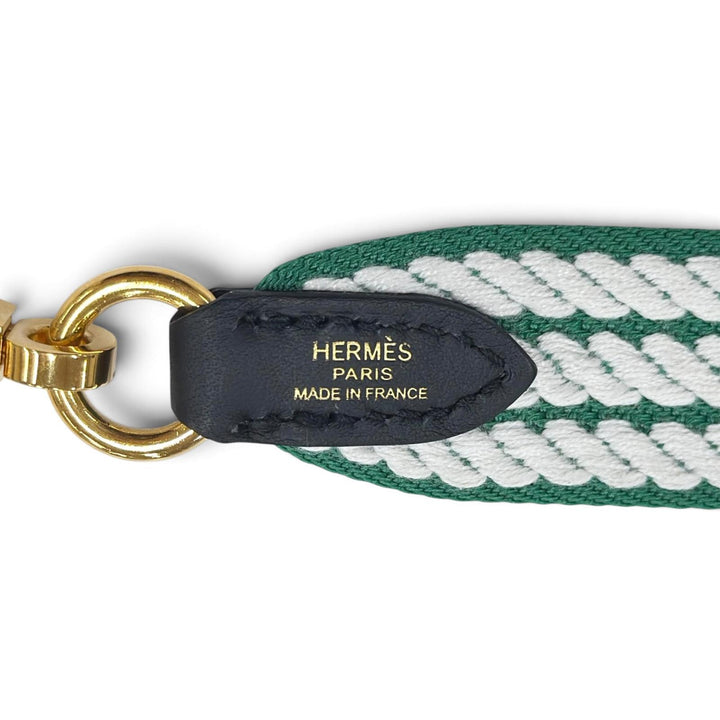 Great HERMES Shoulder strap Bandoulière Sangle Cordage 1"" white canvas Women