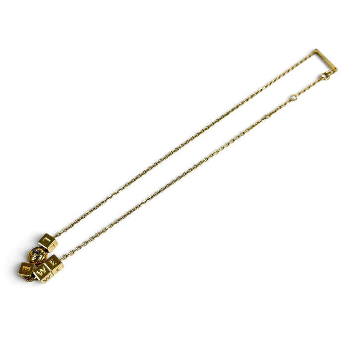 Great LOEWE Necklace Pebble Cube Necklace Logo cube gold AG925 Women J698241X01