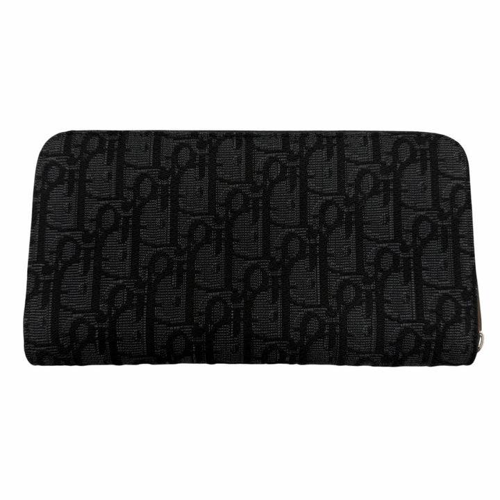Great DIOR Purse Dior Oblique Jacquard Current model round zip wallet