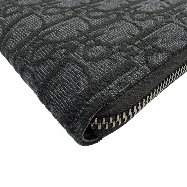 Great DIOR Purse Dior Oblique Jacquard Current model round zip wallet