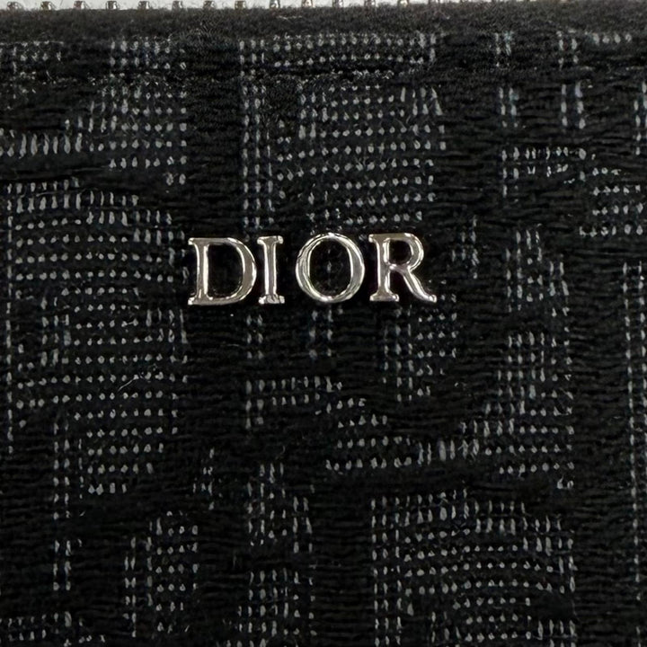 Great DIOR Purse Dior Oblique Jacquard Current model round zip wallet