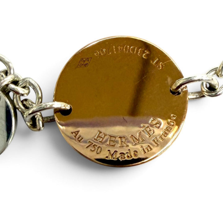 Great HERMES bracelet Bookplate Pink gold 925 Women