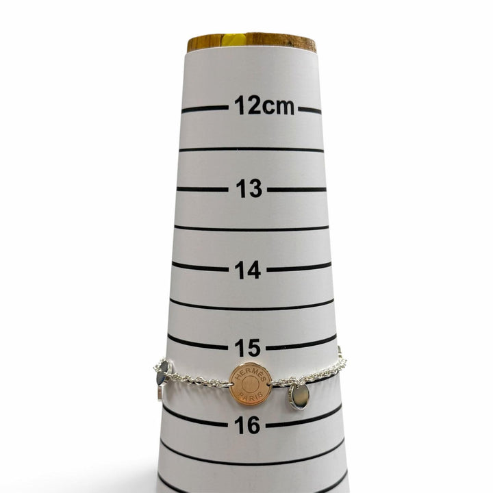 Great HERMES bracelet Bookplate Pink gold 925 Women