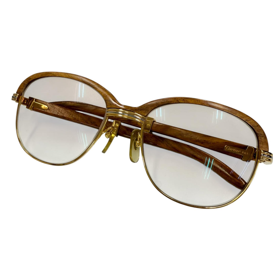 Great Cartier sunglasses Trinity Brown Wood mens