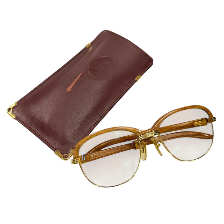 Great Cartier sunglasses Trinity Brown Wood mens