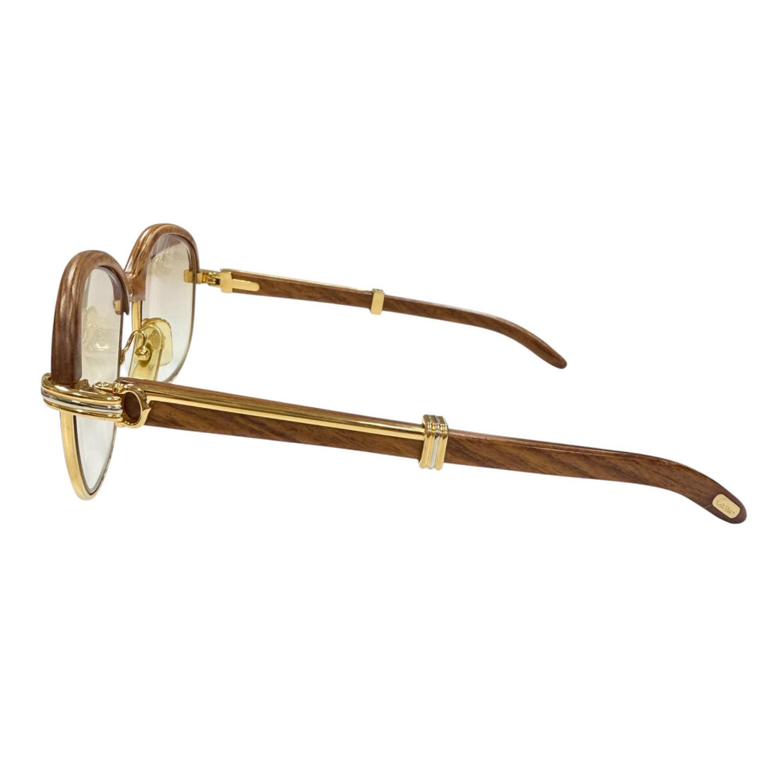 Great Cartier sunglasses Trinity Brown Wood mens