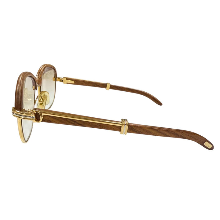 Great Cartier sunglasses Trinity Brown Wood mens