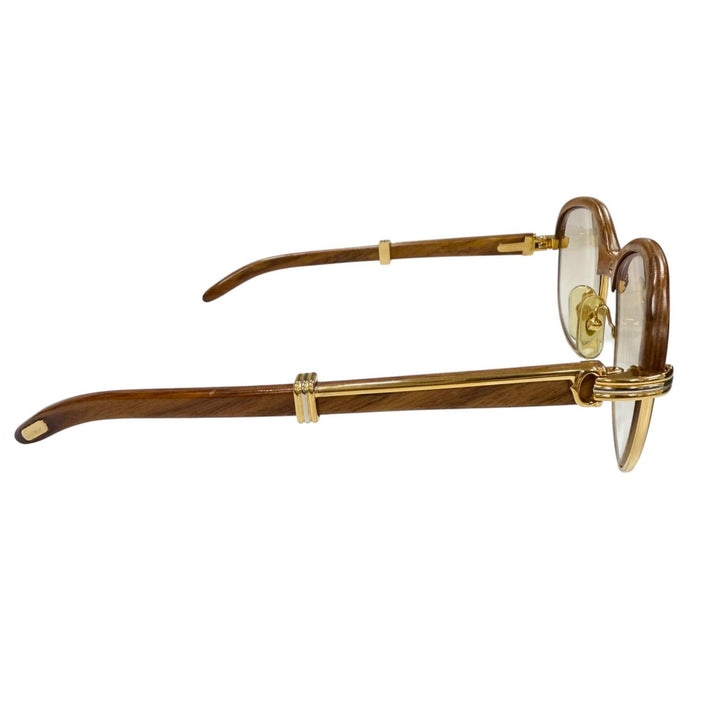 Great Cartier sunglasses Trinity Brown Wood mens