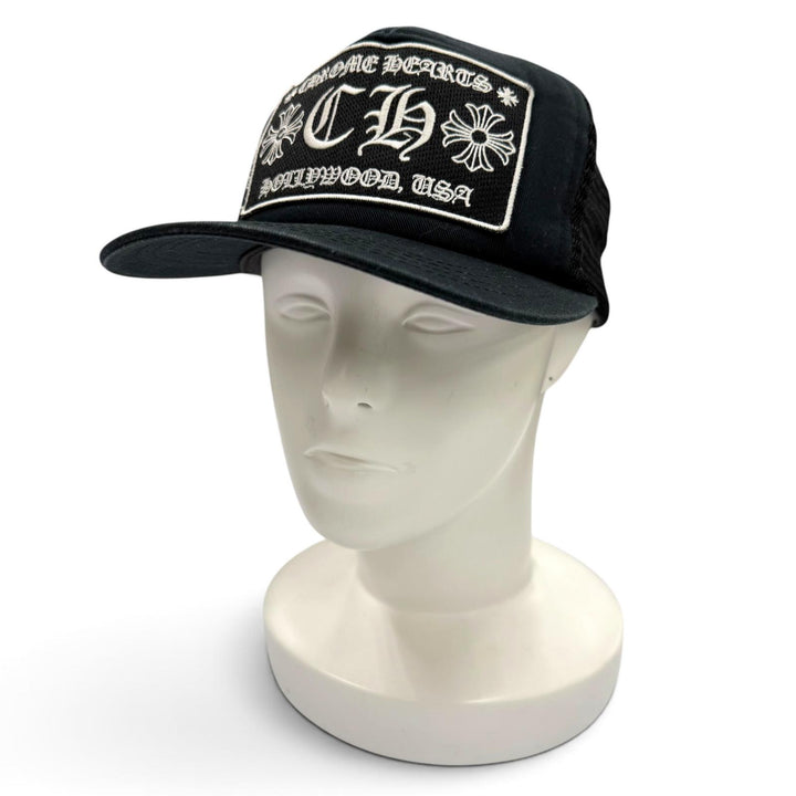 Very Good CHROME HEARTS cap TRUCKER CAP CH Patch Mesh Hat Trucker black mens