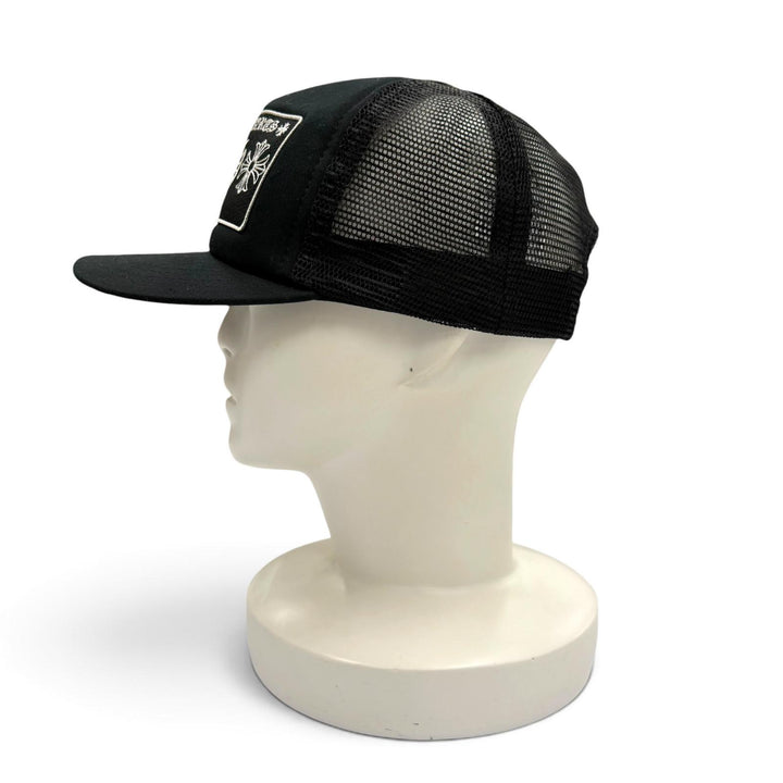 Excellent CHROME HEARTS cap TRUCKER CAP black cotton mens