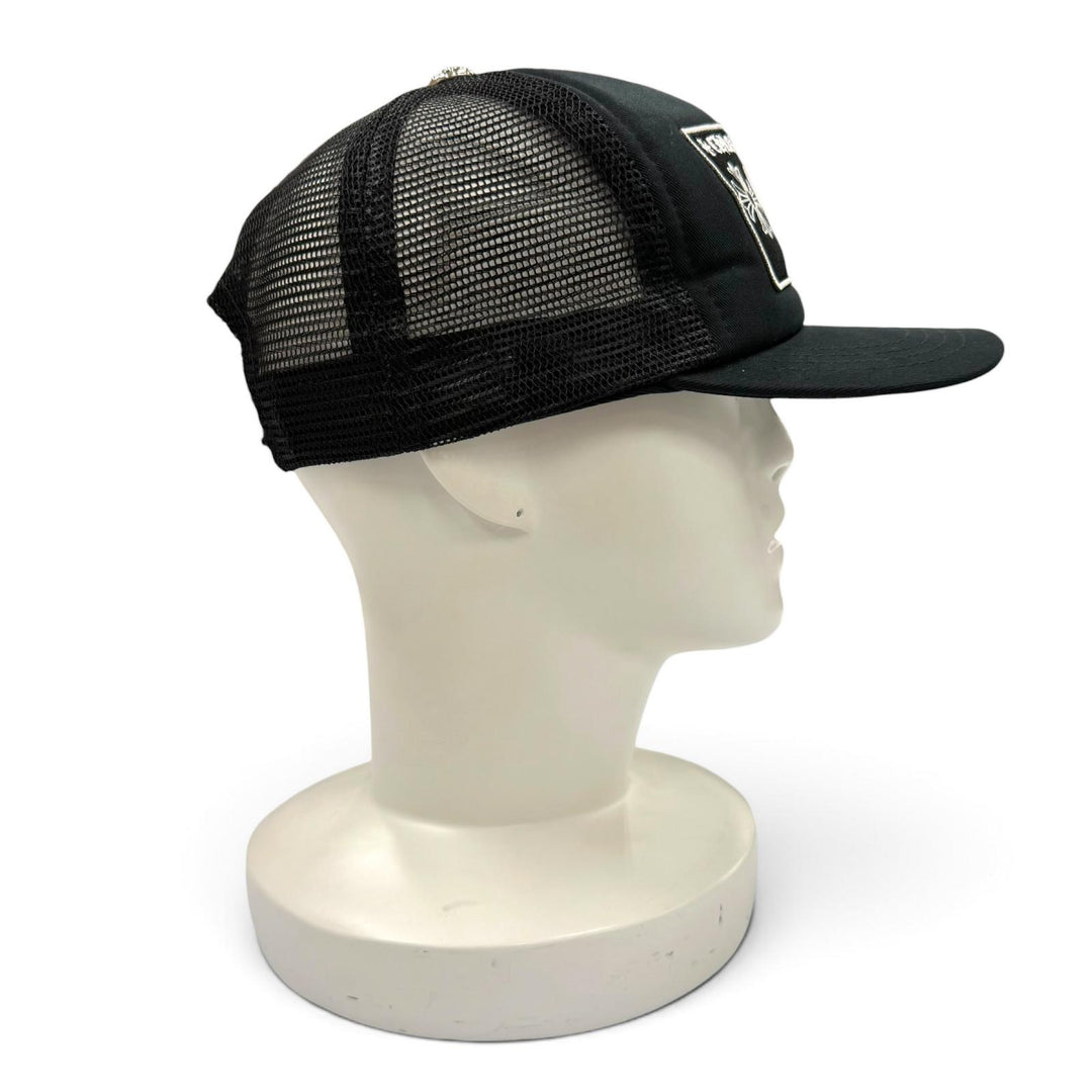 Excellent CHROME HEARTS cap TRUCKER CAP black cotton mens