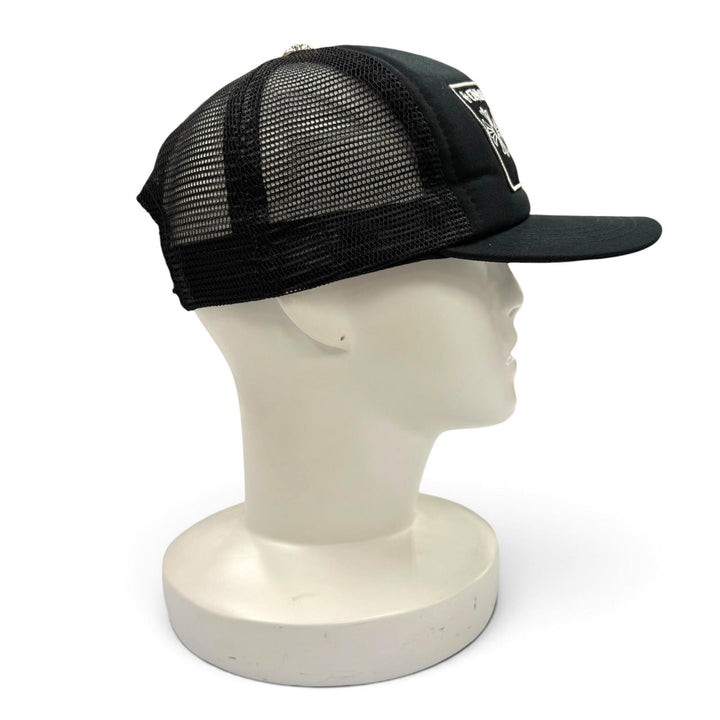 Excellent CHROME HEARTS cap TRUCKER CAP black cotton mens