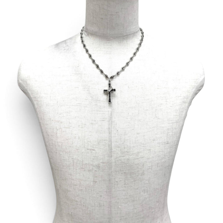 Great Justin Davis Necklace CROSS with CROWN/STONE Silver SV925