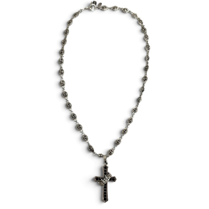 Great Justin Davis Necklace CROSS with CROWN/STONE Silver SV925