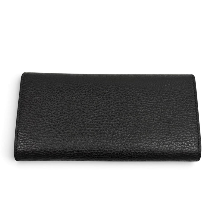 Pristine GUCCI Purse Double G Continental Wallet black leather Women 456116