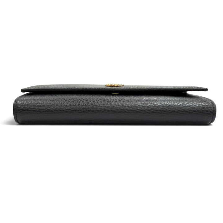Pristine GUCCI Purse Double G Continental Wallet black leather Women 456116