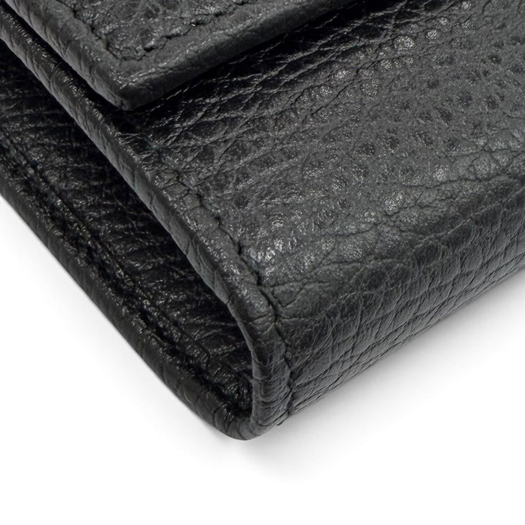 Pristine GUCCI Purse Double G Continental Wallet black leather Women 456116