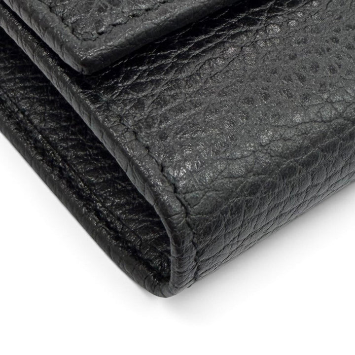 Pristine GUCCI Purse Double G Continental Wallet black leather Women 456116