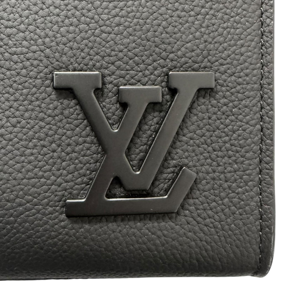 Excellent LOUIS VUITTON Tote Bag LV Aerogram Takeoff black leather mens M57308