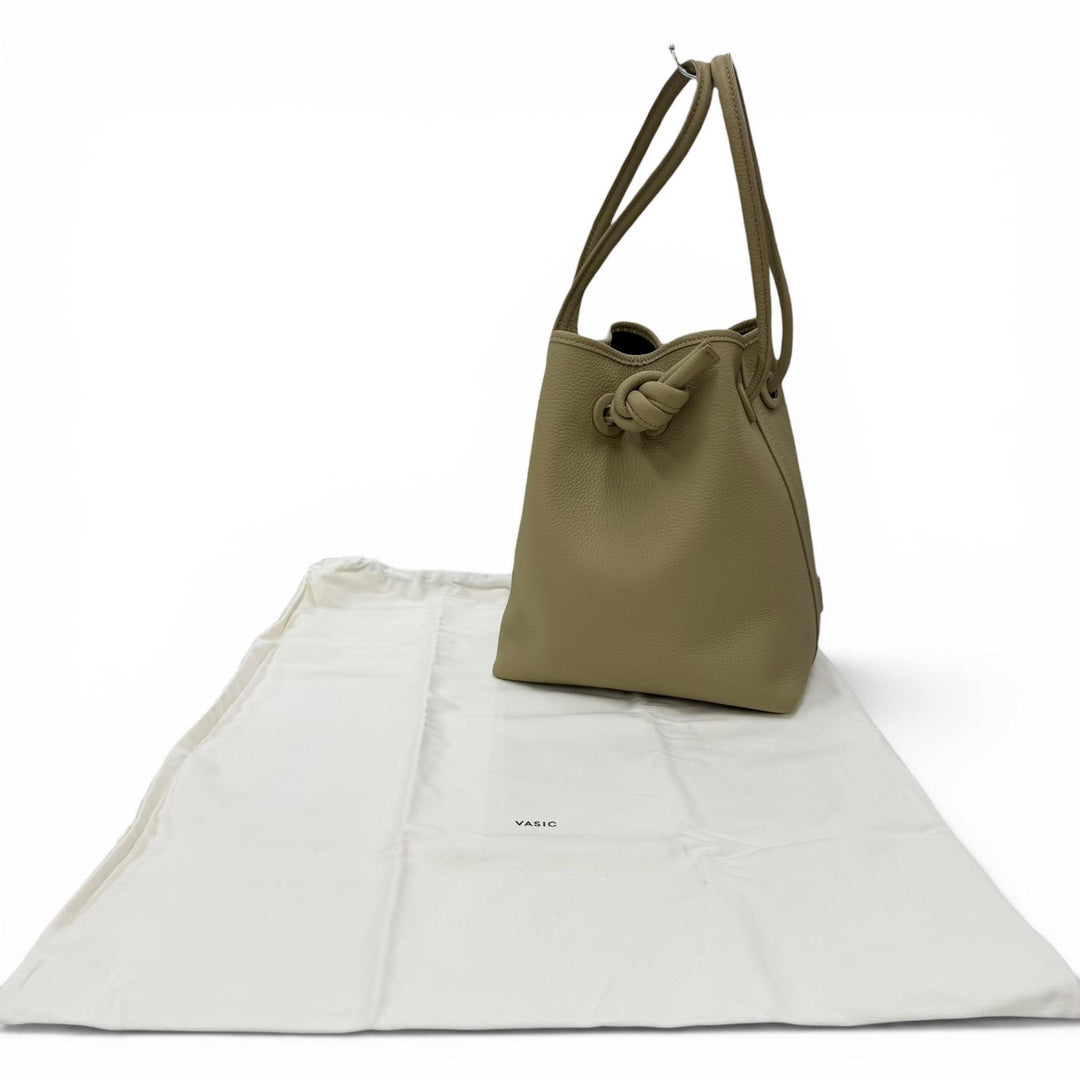 Pristine VASIC Handbag BOND bond Knot Design Leather 2-Way Shoulder Bag beige