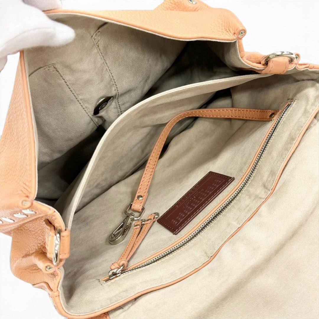 Pristine ZANELLATO POSTINA Leather 2WAY Handbag Shoulder Bag Brown leather Women