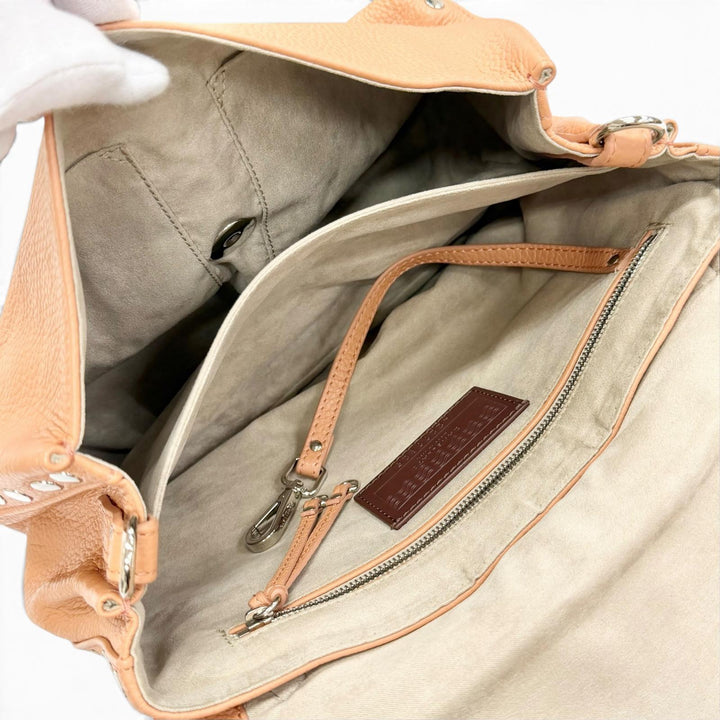 Pristine ZANELLATO POSTINA Leather 2WAY Handbag Shoulder Bag Brown leather Women