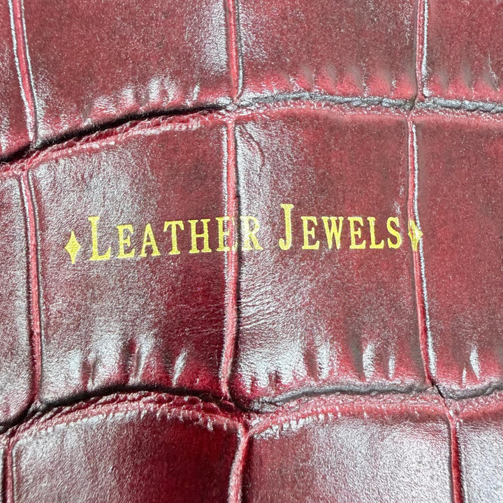 Excellent LEATHER JEWELS Tote Bag Crocodile-embossed 2-way pass case Bordeaux