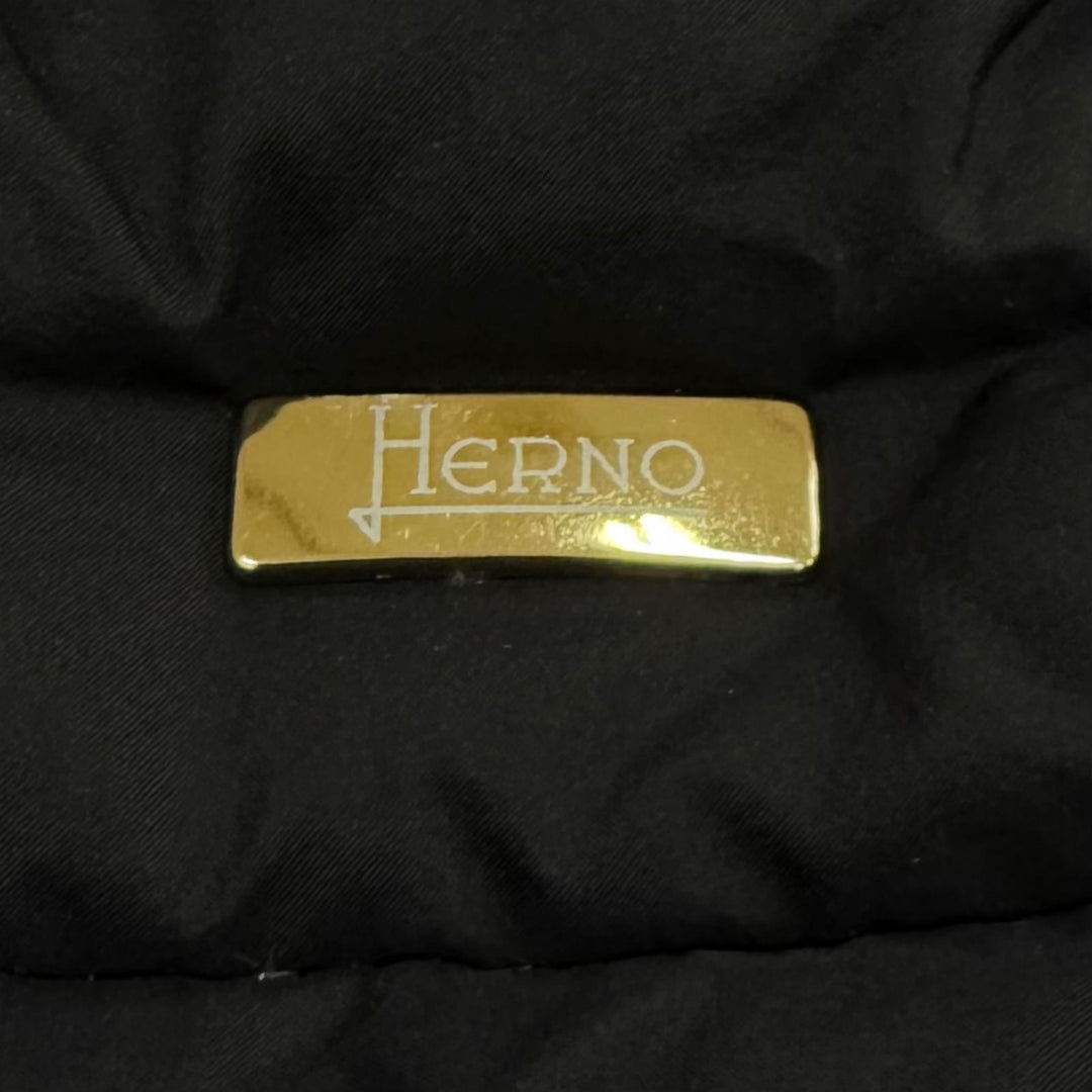 Great Herno down coat Lightweight logo buttons black Nylon Women 40 PI001796D