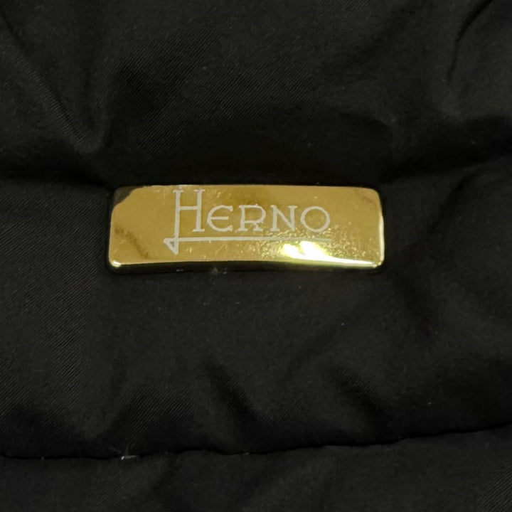 Great Herno down coat Lightweight logo buttons black Nylon Women 40 PI001796D
