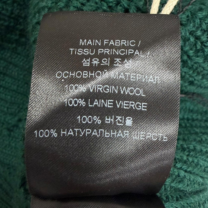 Pristine VETEMENTS sweater Destroyed V-neck knit green Virgin wool mens