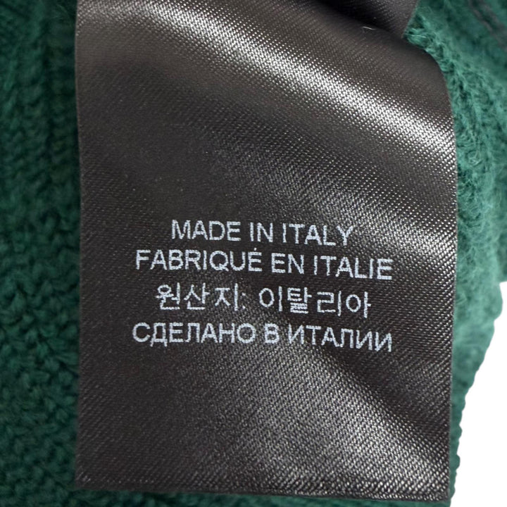 Pristine VETEMENTS sweater Destroyed V-neck knit green Virgin wool mens