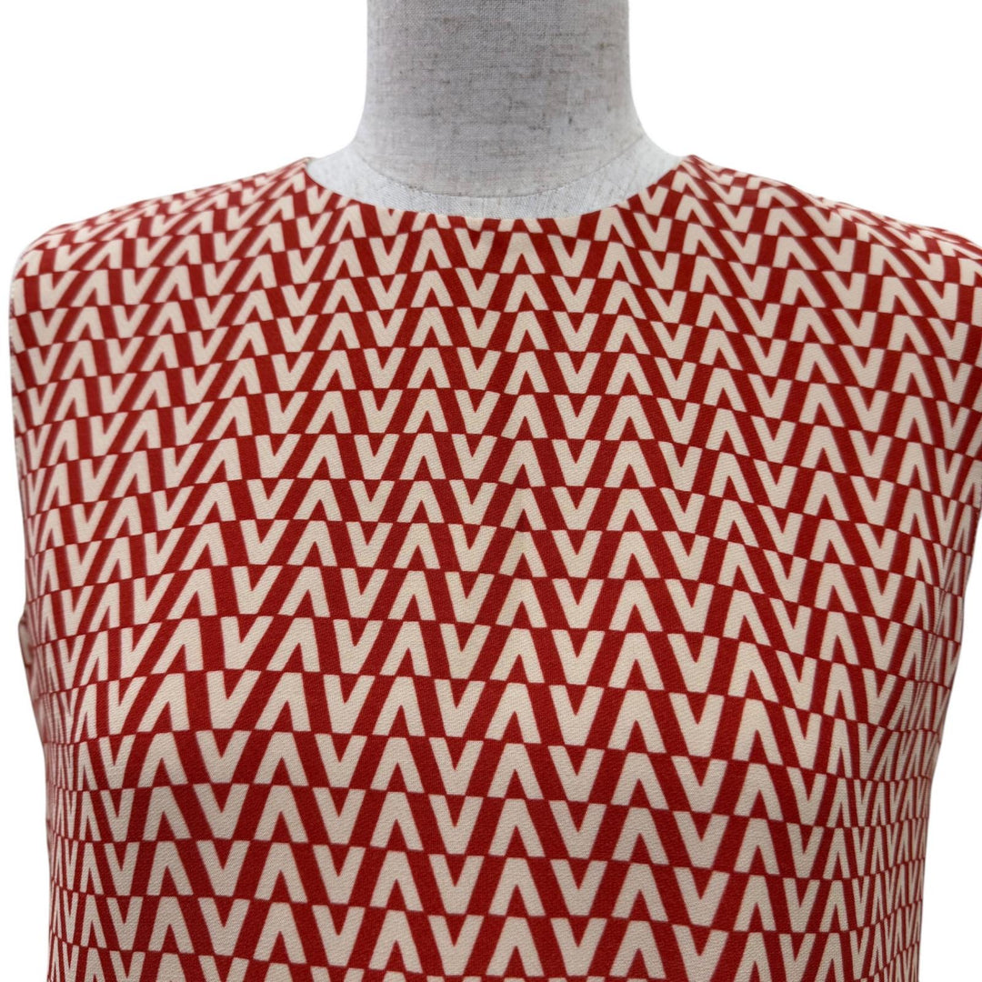 Excellent VALENTINO one piece V-logo sleeveless Red wool Women 4 RB3VADN54EP