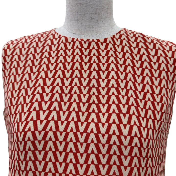 Excellent VALENTINO one piece V-logo sleeveless Red wool Women 4 RB3VADN54EP
