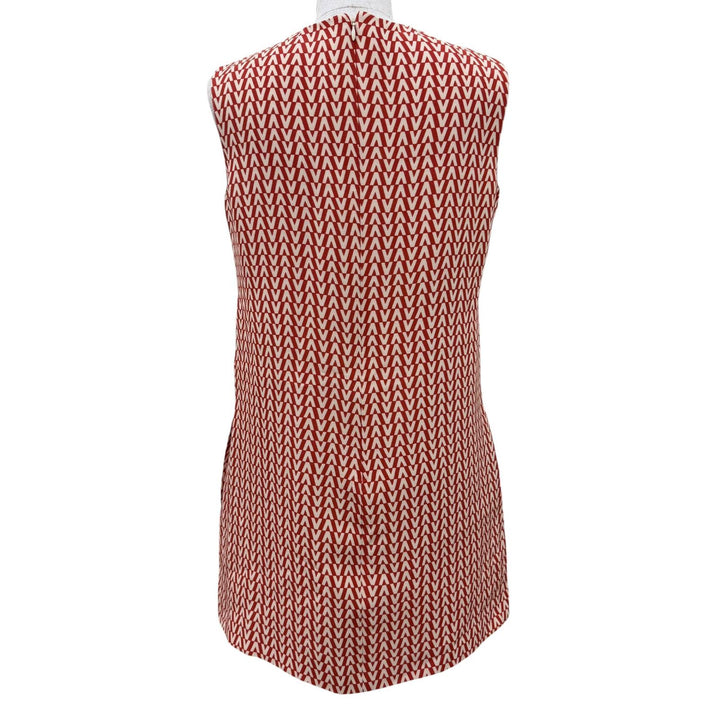 Excellent VALENTINO one piece V-logo sleeveless Red wool Women 4 RB3VADN54EP