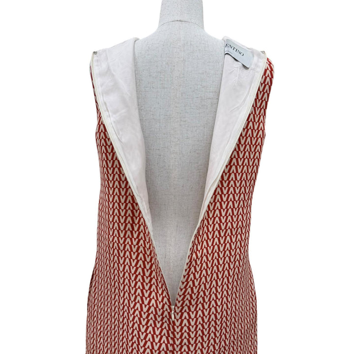Excellent VALENTINO one piece V-logo sleeveless Red wool Women 4 RB3VADN54EP