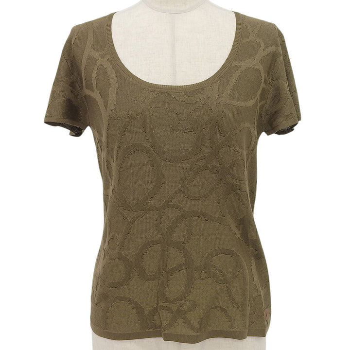 Excellent Salvatore Ferragamo Short sleeve knit All-over print Gancini silk M