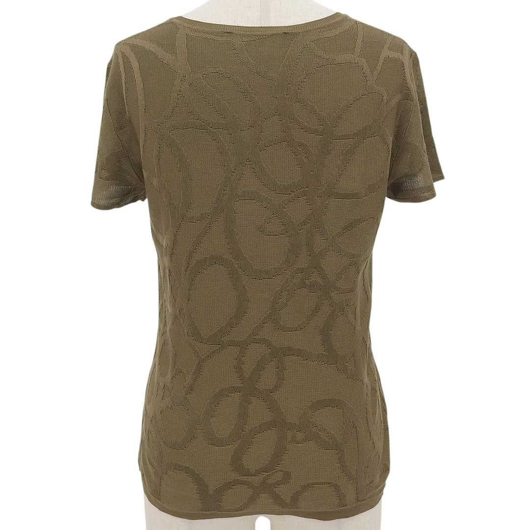 Excellent Salvatore Ferragamo Short sleeve knit All-over print Gancini silk M