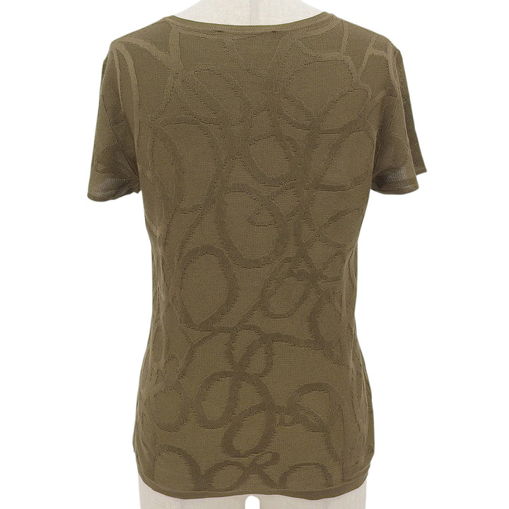 Excellent Salvatore Ferragamo Short sleeve knit All-over print Gancini silk M