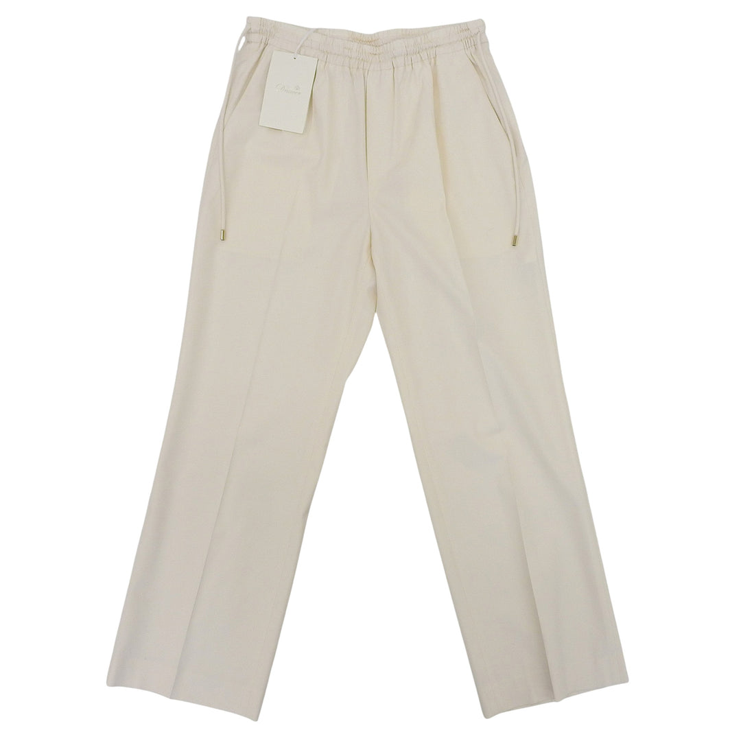 Pristine DRAWER Pants Drawstring, Center crease off white silk 38 6514-236-1233