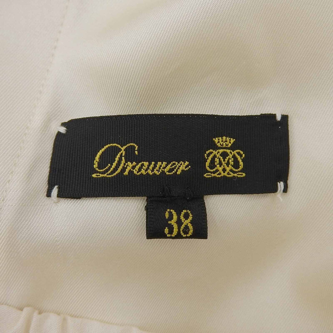 Pristine DRAWER Pants Drawstring, Center crease off white silk 38 6514-236-1233