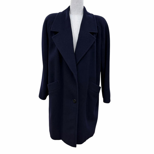 Great Herno A line coat 100% Silk with all-over patterned lining. Dark navy 42