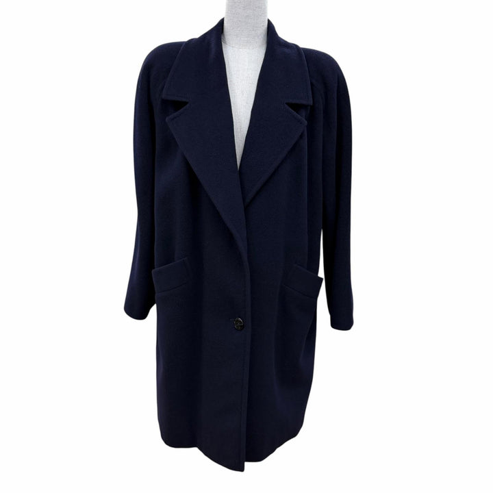 Great Herno A line coat 100% Silk with all-over patterned lining. Dark navy 42